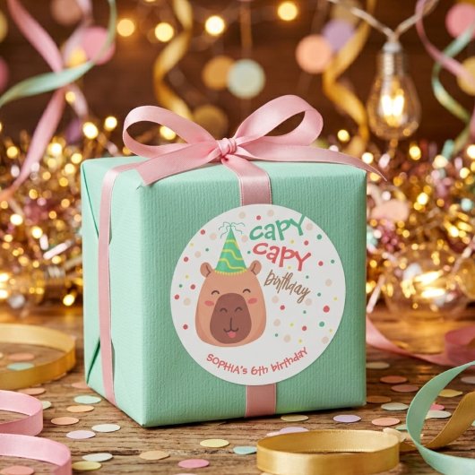 Capy capy Capybara Geburtstag Runder Aufkleber