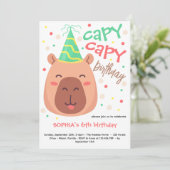 Capy capy Capybara-Geburtstagseinladung Einladung (Stehend Vorderseite)