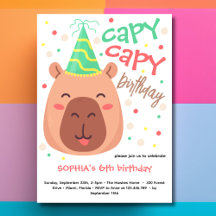 Capy capy Capybara-Geburtstagseinladung