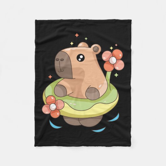 Capy Capybara Floatie Funny Xmas im Juli Mädchen K Fleecedecke (Vorderseite)