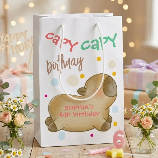 Capy-Capybara-Geburtstag Mittlere Geschenktüte