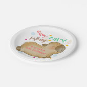 Capy-Capybara-Geburtstag Pappteller (Schrägansicht)
