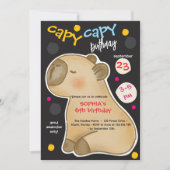 Capy-Capybara-Geburtstagseinladung Einladung (Vorderseite)