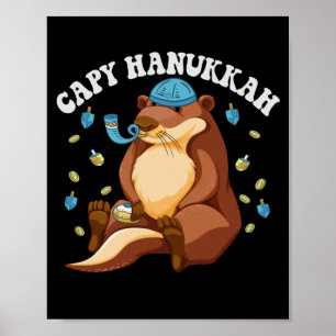 Capy Chanukka Lustiges Jüdisches Capybara Chanukka Poster