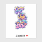Capy Cool 90er Retro Capybara Aufkleber (Blatt)