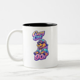 Capy Cool 90er Retro-Neon-Kapybara-Tasse Zweifarbige Tasse