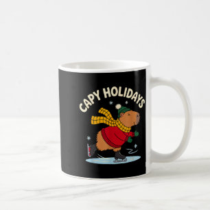 Capy Ferien Eislaufen Capybara Lustiges Weihnachte Kaffeetasse