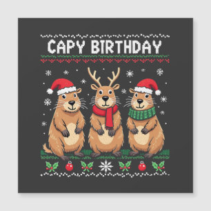 Capy Geburtstag hässlicher Weihnachtspullover Capy Magnetkarte