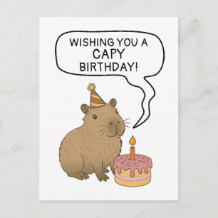 Capy Geburtstag Süß Handgezeichneter Capybara Pun  Postkarte
