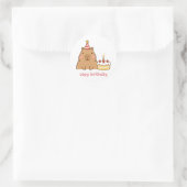 Capy Geburtstag Süße Capybara-Party Runder Aufkleber (Tasche)