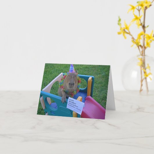 Capy Geburtstag von Caplin Rous Karte (Gelbe Blume)