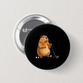 Capy Golf Player Cute Cappy Srts Cartoon Design  Button (Vorne & Hinten)