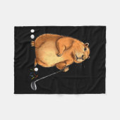 Capy Golf Player Cute Cappy Srts Cartoon Design Fleecedecke (Vorderseite (Horizontal))