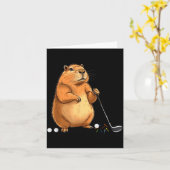 Capy Golf Player Cute Cappy Srts Cartoon Design  Karte (Gelbe Blume)