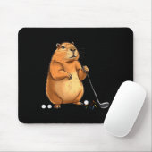 Capy Golf Player Cute Cappy Srts Cartoon Design Mousepad (Mit Mouse)
