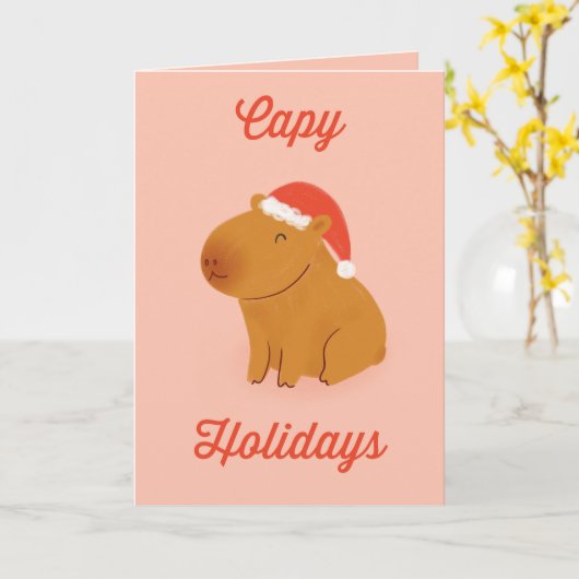 Capy Holidays Capybara Weihnachtskarte Karte (Gelbe Blume)