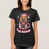 Capy Holidays Cute Capybara Christmas Santa Hat T-Shirt (Vorderseite)