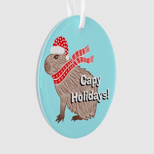 Capy Holidays Funny Capybara Weihnachten Ornament (Vorderseite)