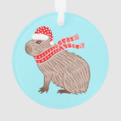 Capy Holidays Funny Capybara Weihnachten Ornament (Rückseite)