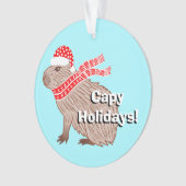 Capy Holidays Funny Capybara Weihnachten Ornament (Vorderseite)