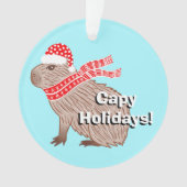 Capy Holidays Funny Capybara Weihnachten Ornament (Vorderseite)