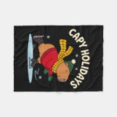 Capy Holidays Ice Skating Capybara Funny Xmas Chri Fleecedecke (Vorderseite (Horizontal))