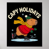 Capy Holidays Ice Skating Capybara Funny Xmas Chri Poster (Vorne)
