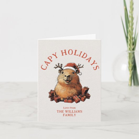 Capy Holidays Niedlich Capybara Frohe Weihnachten (Vorderseite)