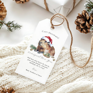 Capy Holidays   Süße Wasserfarbe-Weihnachts-Capyba Geschenkanhänger