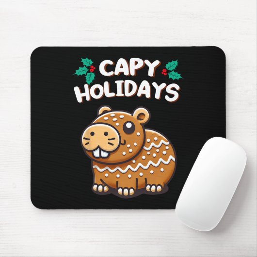 Capy Holidays Weihnachtsgebäck Lebkuchen Mousepad (Mit Mouse)