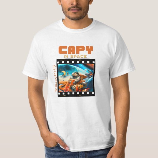Capy in Space - Cooler Capybara T - Shirt Design (Vorderseite)
