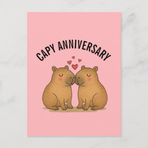 Capy-Jubiläums-Valentinstag Süße Capybara-Postkart Postkarte