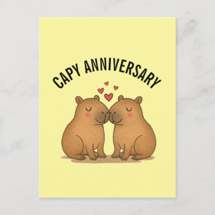 Capy-Jubiläums-Valentinstag Süße Capybara-Postkart Postkarte