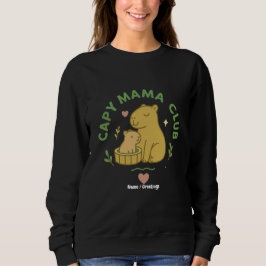 Capy Mama Club Cute Capybara Mom and Baby Retro  Sweatshirt