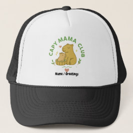 Capy Mama Club Süße Capybara-Mutter und Baby Retro Truckerkappe