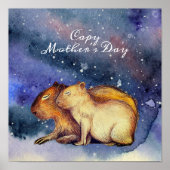 Capy Mother Day Niedlich Capybara Baby & Mama Cust Poster (Vorne)