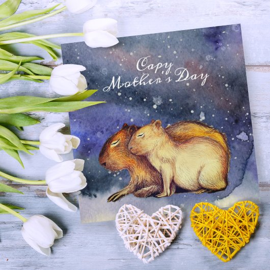 Capy Mother Day Niedlich Capybara Baby & Mama Cust Poster