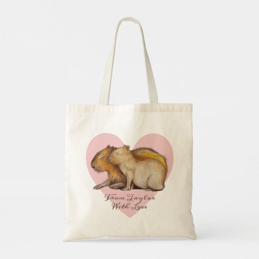 Capy Mother Day Niedlich Capybara Baby & Mama Cust Tragetasche (Rückseite)