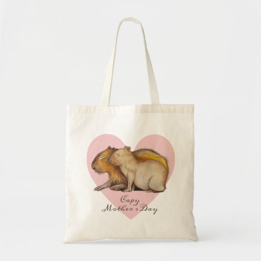Capy Mother Day Niedlich Capybara Baby & Mama Cust Tragetasche (Vorne)