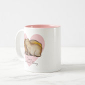 Capy Mother Day Niedlich Capybara Baby & Mama Cust Zweifarbige Tasse (Vorderseite Links)