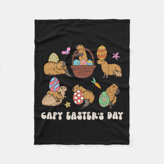 Capy Oaster Day Capybara Jagd Eier Spaß Fleecedecke (Vorderseite)