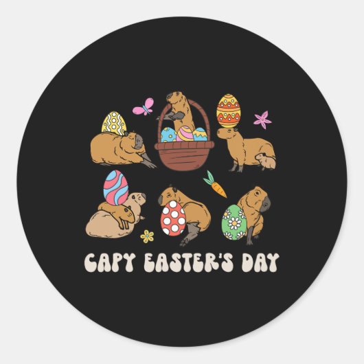 Capy Oaster Day Capybara Jagd Eier Spaß Runder Aufkleber (Vorderseite)