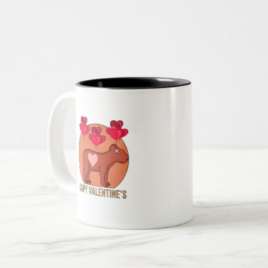 Capy Valentine Zweifarbige Tasse (Vorderseite Links)