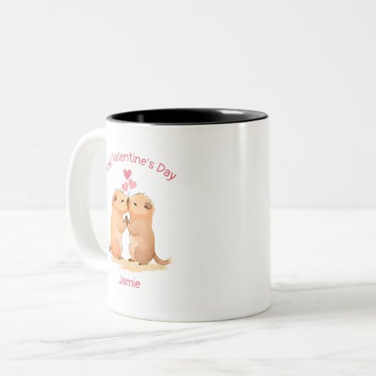Capy Valentine's Day Capybara Zweifarbige Tasse (Vorderseite Links)