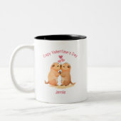 Capy Valentine's Day Capybara Zweifarbige Tasse (Links)