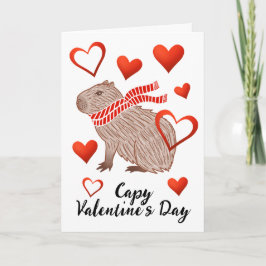 Capy Valentine's Day Funny Capybara Lover Gruß Karte