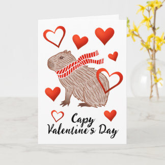Capy Valentine's Day Funny Capybara Lover Gruß Karte