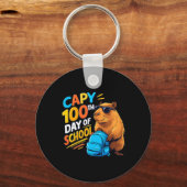 Capybara 100. Schultag Schlüsselanhänger (Vorderseite)