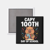 Capybara 100. Schultag Süße Capy-Tiere Magnet (Vorderseite/Rückseite)