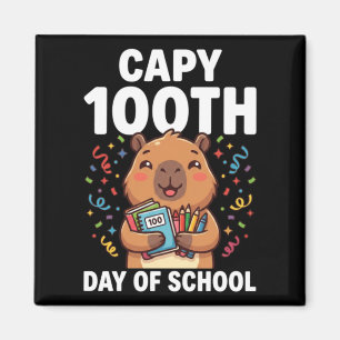 Capybara 100. Schultag Süße Capy-Tiere Magnet